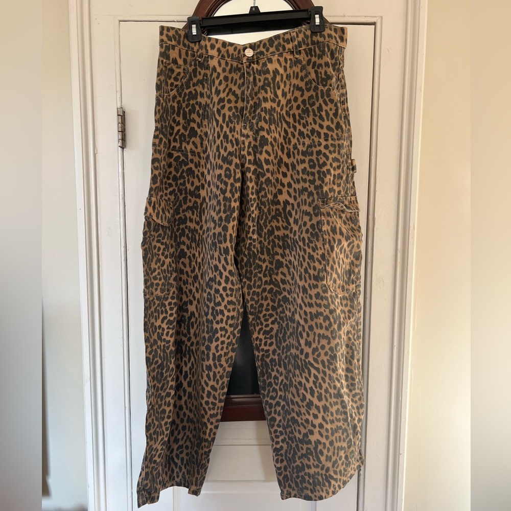 Leopard Print Wide Leg Pants